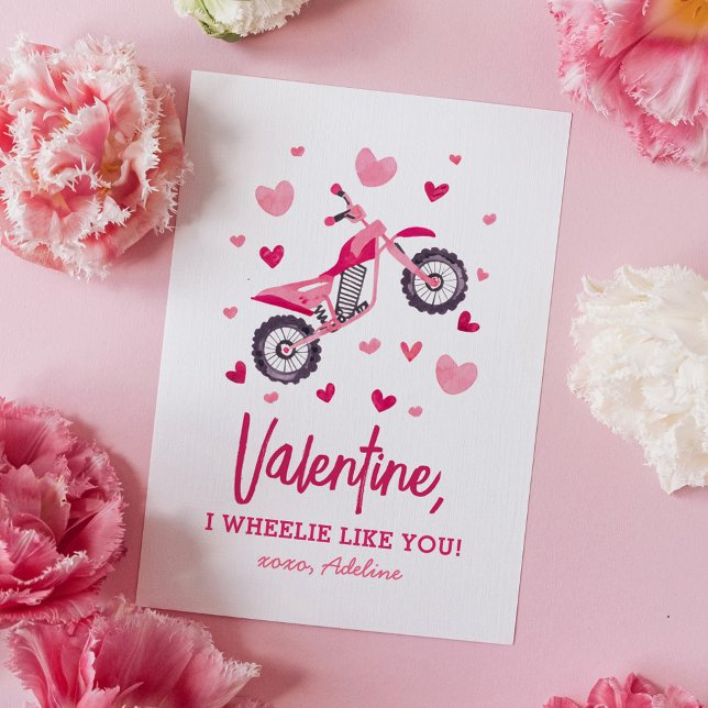 Dirt Bike Kids Valentines day Anteckningskort (Skapare uppladdad)