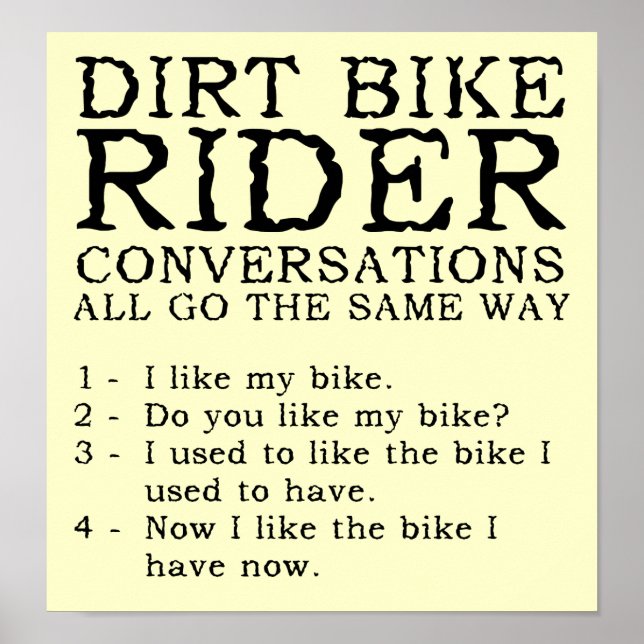 Dirt Bike-konversationer Poster signering (Framsidan)