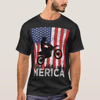 Dirt Bike 'Merica American Flagga 4th of juli Boys T Shirt
