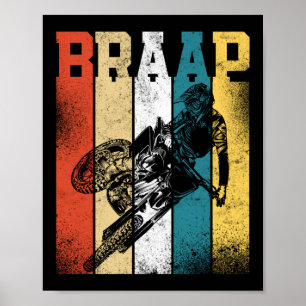 Dirt Bike Motocross Braap Vintage Retro Poster