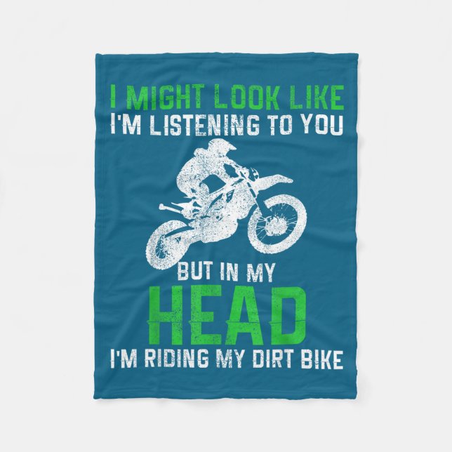 Dirt Bike Motocross Enduro Funny Quote Motorcycle  Fleecefilt (Framsidan)