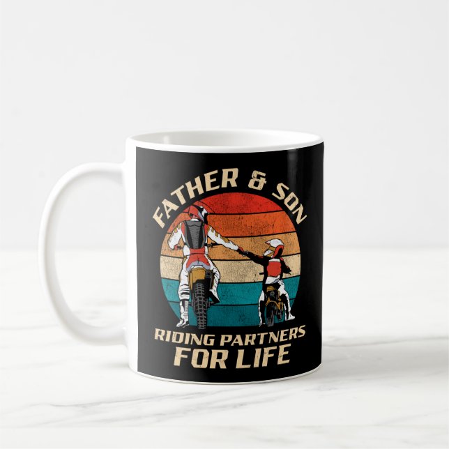 Dirt Bike Motocross Far & Son Riding Partners Kaffemugg (Vänster)