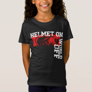 Dirt Bike Motocross Helmet på världssidan utanför T Shirt
