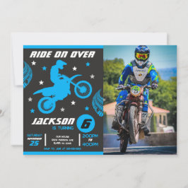 Dirt Bike Motocross Motorbike Boy Photo Birthday  Inbjudningar