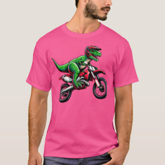 Dirt Bike Motocross motorcykel för Boys Dinosaur T Shirt