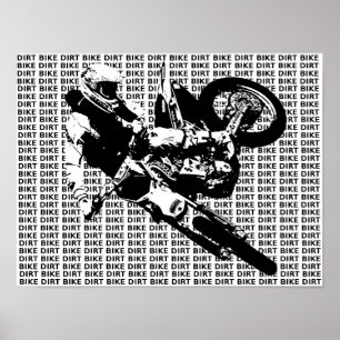 Dirt Bike Motocross Skriv ut Poster