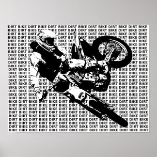 Dirt Bike Motocross Skriv ut Poster