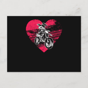 Dirt Bike Motorcross MX Rider Valentine Day Bike Vykort
