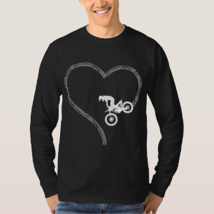 Dirt Bike Motorcross MX Rider Vintage Girl Heart T Shirt