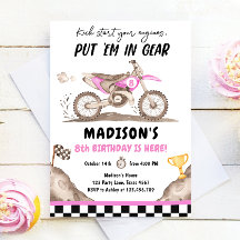 Dirt Bike Motorcross Tävla Biking Girl Birthday