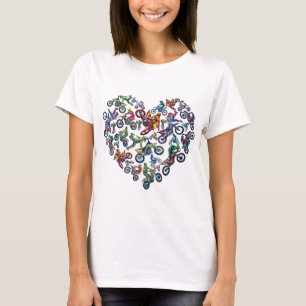 DIRT BIKE Motorcykel Motocross Enduro hjärta kärle T Shirt