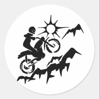 Dirt Bike Mountain Runt Klistermärke