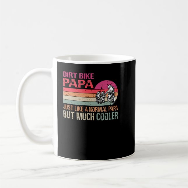 Dirt Bike Pappa Motocross Enduro motorcykelsport F Kaffemugg (Vänster)