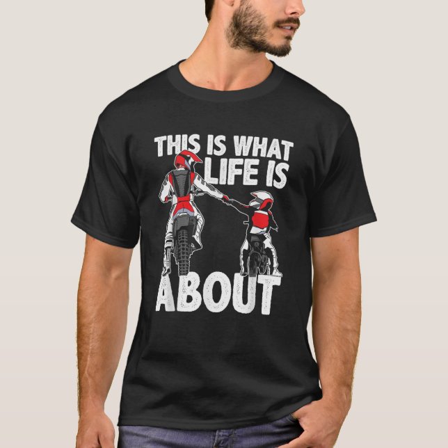 Dirt Bike Pappa Motocross motorcykel Biker Far Ki T Shirt (Framsida)