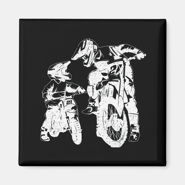 Dirt Bike Pappa Motocross motorcykel Biker Far Magnet (Framsidan)