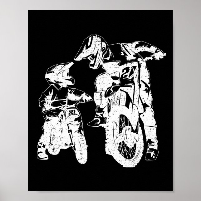 Dirt Bike Pappa Motocross motorcykel Biker Far Poster (Framsidan)