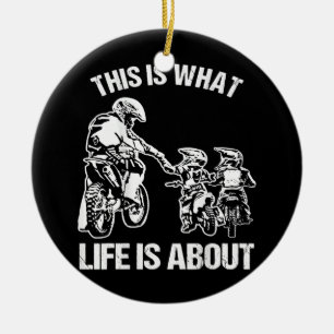Dirt Bike Pappa Motocross motorcykel FMX Biker Julgransprydnad Keramik
