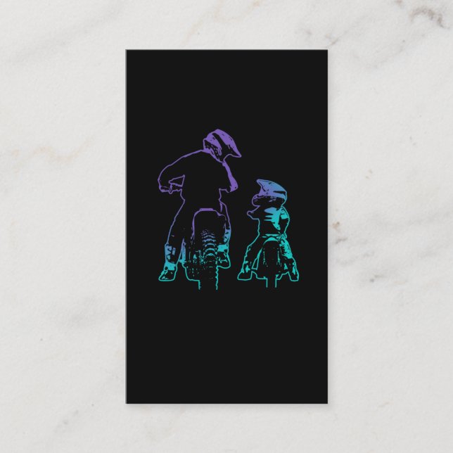 Dirt Bike Pappa och Son Motocross Biking Visitkort (Framsida)