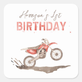 Dirt Bike Party Sticker Märkre | Märkre för Tävla  Fyrkantigt Klistermärke