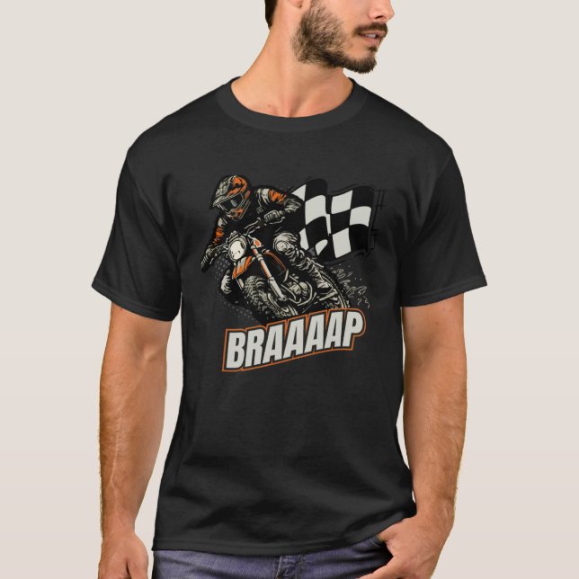 Dirt Bike Racing Motorsport Motorbike Racer Biker  T Shirt (Framsida)