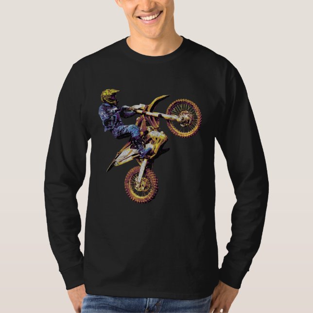 Dirt Bike Rider Enduro Motocross Racing T Shirt (Framsida)