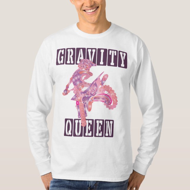 Dirt Bike Rider Gravity Check Motocross Gravity Qu T Shirt (Framsida)