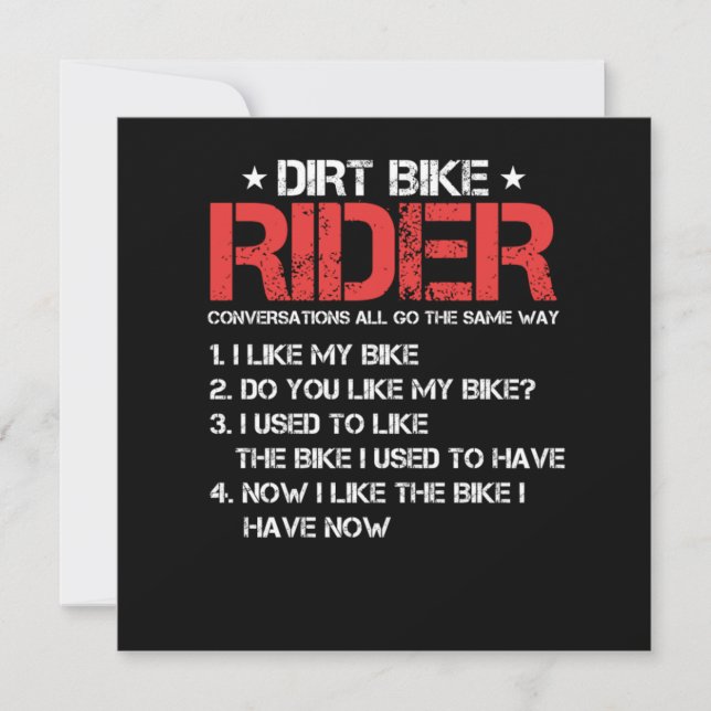 Dirt Bike Rider Motocross Motorcykel Gif Inbjudningar (Framsida)