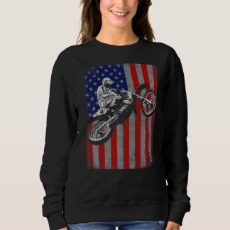 Dirt Bike Rider Motocross Racer American Flagga T Shirt