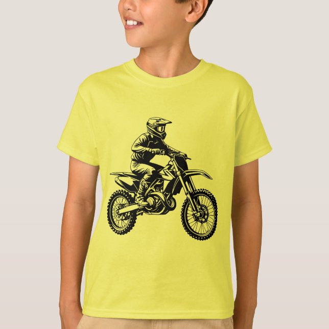 Dirt Bike Rider  T Shirt (Framsida)