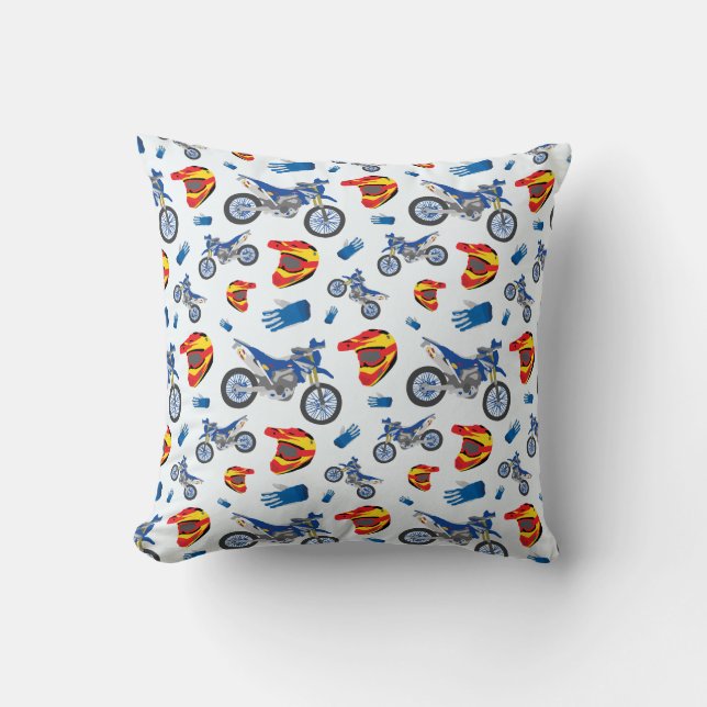 Dirt Bike Throw Pillow Kudde (Framsida)