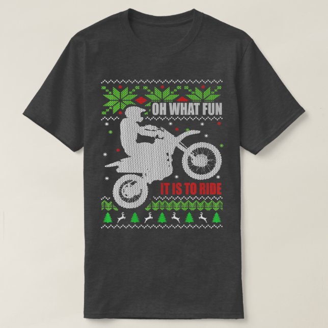 Dirt Bike Ugly jul Motocross Vilken Roligt det är T Shirt (Design framsida)