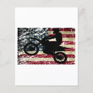 Dirt Bike USA flagga T-Shirt Motocross American Fl