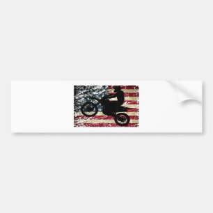 Dirt Bike USA flagga T-Shirt Motocross American Fl Bildekal