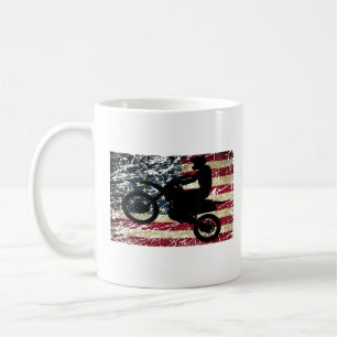 Dirt Bike USA flagga T-Shirt Motocross American Fl Kaffemugg