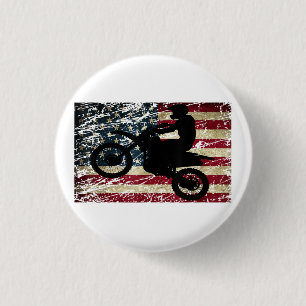Dirt Bike USA flagga T-Shirt Motocross American Fl Knapp