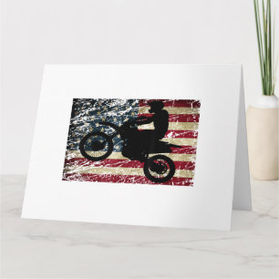 Dirt Bike USA flagga T-Shirt Motocross American Fl Kort