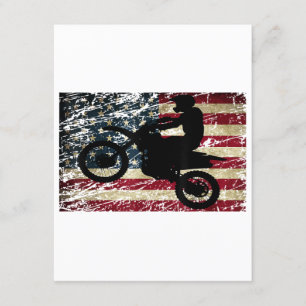 Dirt Bike USA flagga T-Shirt Motocross American Fl Tilläggskort