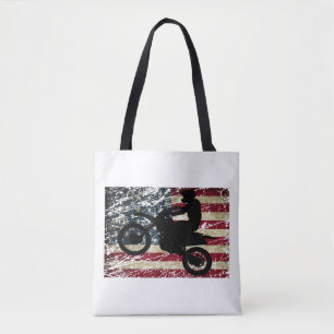Dirt Bike USA flagga T-Shirt Motocross American Fl Tygkasse