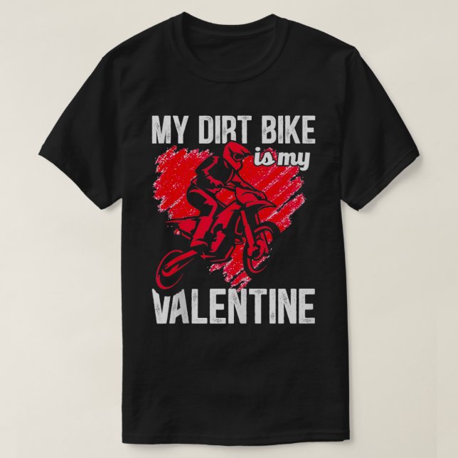 Dirt Bike Valentines day MX Tävla OffRoad Enduro T Shirt (Design framsida)