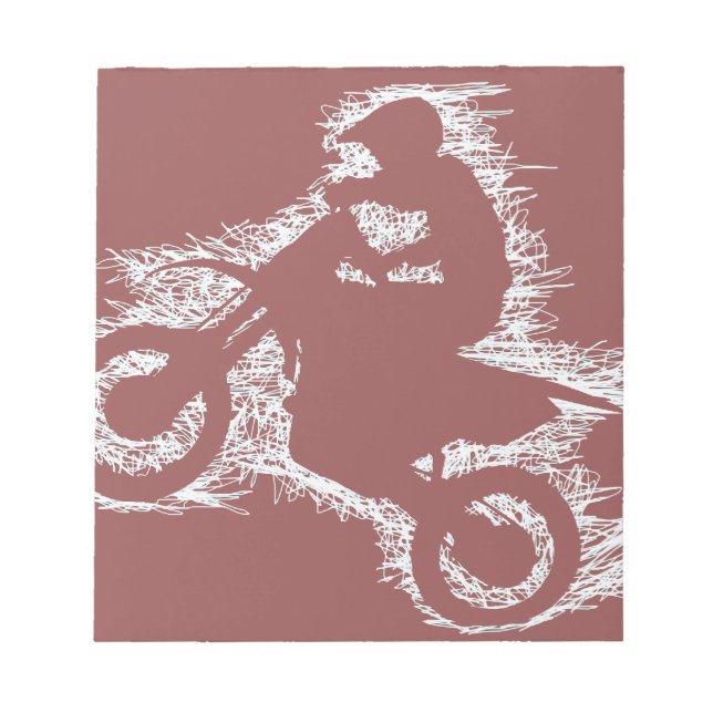DIRT BIKE (vitt skript) Anteckningsblock (Framsida)
