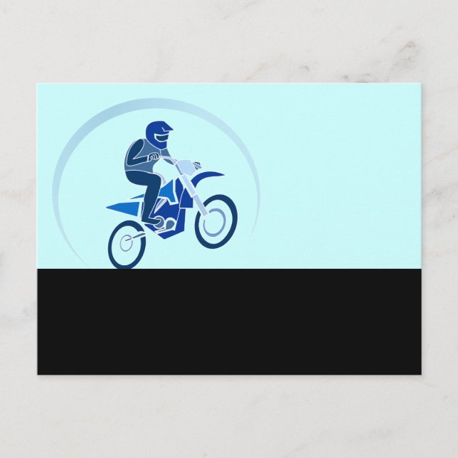 Dirt Biker Vector Cyklar Vykort (Framsida)