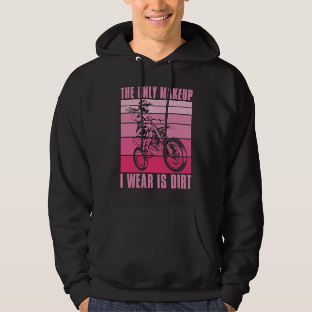 Dirt Biking Sister Makeup Mx Bike I Sparkle Even I Hoodie (Framsida)