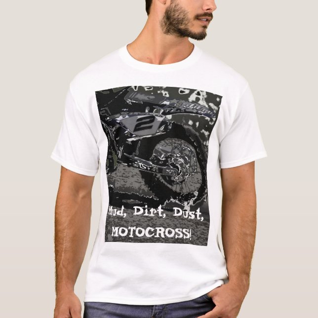 Dirt Biking (svartvitt) T Shirt (Framsida)