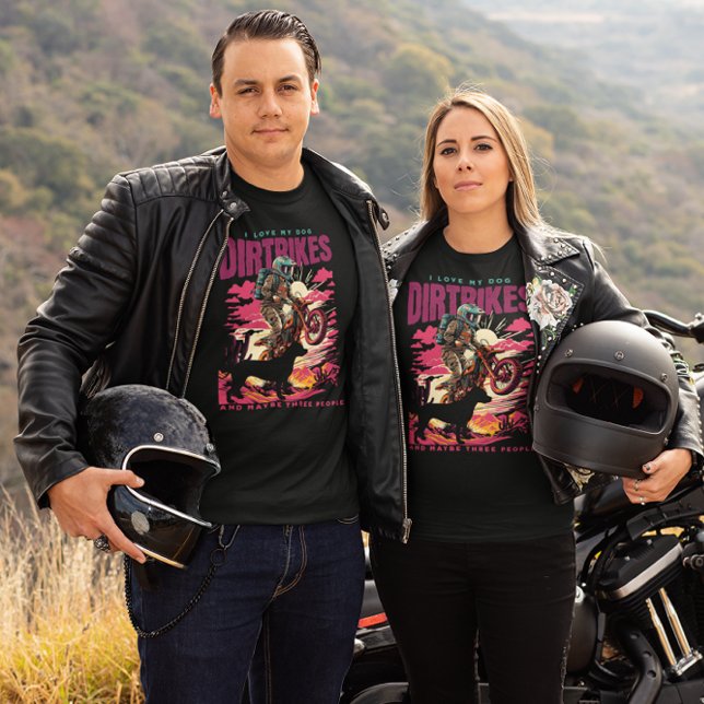 Dirt Cycyrider hund pappa hund mamma äventyr T Shirt (Skapare uppladdad)