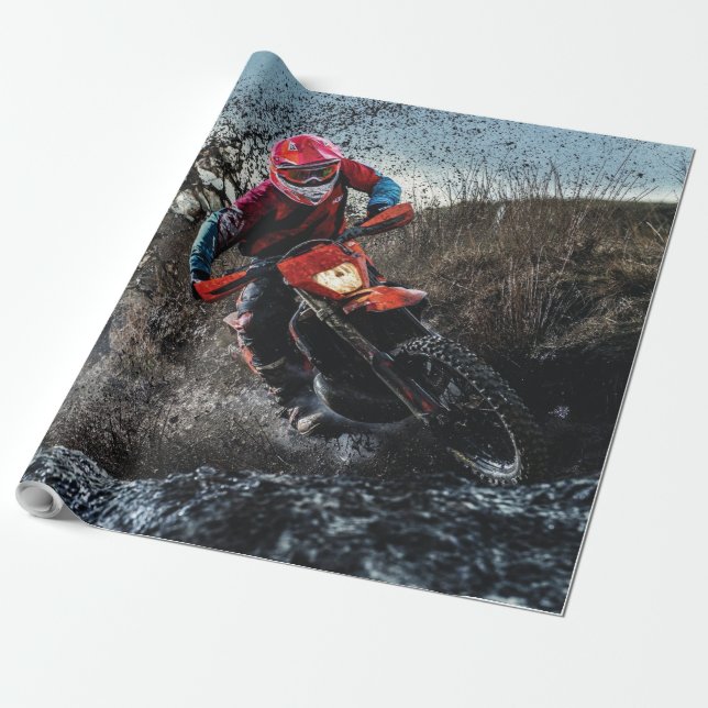 Dirt Cyrider dekorativ kudde Presentpapper (Utrullad)