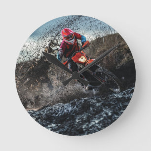 Dirt Cyrider dekorativ kudde Rund Klocka