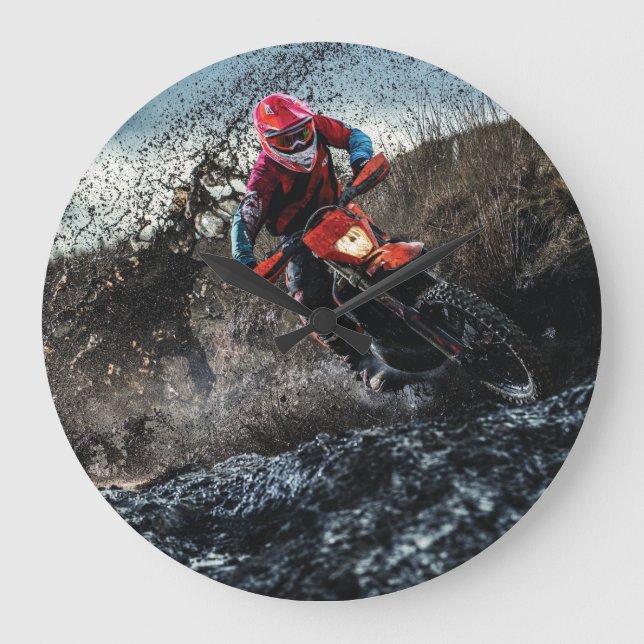 Dirt Cyrider dekorativ kudde Stor Klocka (Framsida)