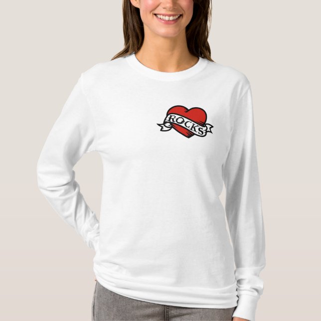 Dirt Dames Heart Front, Stor Logotyp Back T Shirt (Framsida)