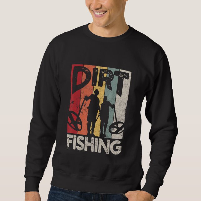 Dirt Fishing Beach Treasure Identifying Metall Det Lång Ärmad Tröja (Framsida)