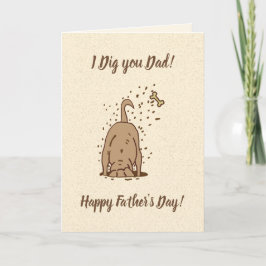 Dirt Gräver Hundar-Lycklig Fars dag. Kort